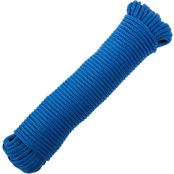 Flettet reb af PP med flere tråde 10 m x 6 mm blå