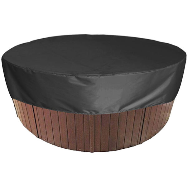 Rund poolcover sol poolcover, UV-beskyttelse og vandtæt spa-cover, udendørs spa-badekar-sort 21030cm,AAFGVC