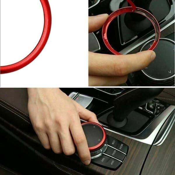 Rød Aluminium Midtkonsoll IDrive Multimedia Controller Knapp Ring for - 1 2 3 4 5 6 7 Serie X3 X4 X5 X6