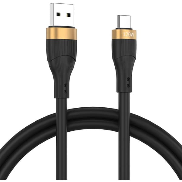 USB-kabel Ny 120W 6Ft Typ C-kabel Laddningskabel för Android Super Flash Laddningskabel - Svart