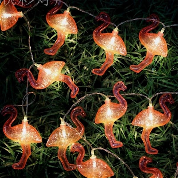 1 Pakke 1,5m 10 LED Flamingo Lyslenke for Halloween Dekorasjon Juledekorasjon Rekvisitter for Bryllup Fest, Patio, Soverom