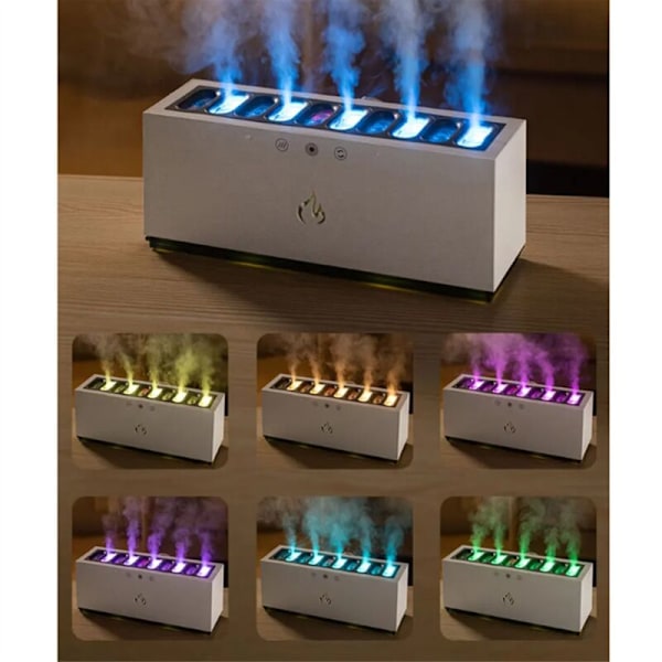 Dynamisk Luftfukter Kontor Musikk Flamme Hjem 900ML RGB LED Lys Diffuser Maskin Tåkeprodusent