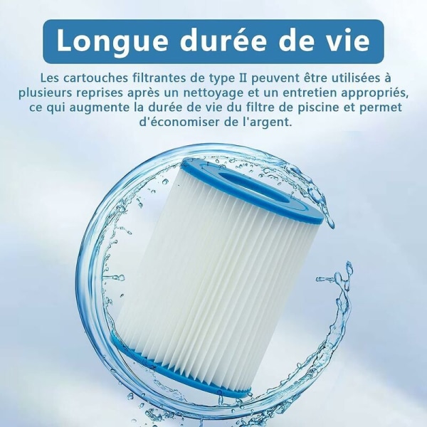 Swimmingpoolfilter för Bestway 58094, för Bestway filtertyp II, poolfilter (4 st) --