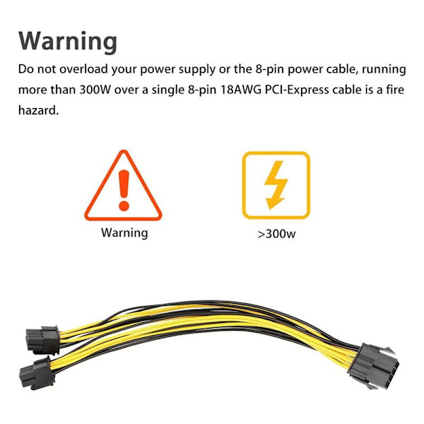 (5 kpl) 8-nastainen PCI-E - 2x 6+2 PCI-E PCI Express 5x Virransyöttöjakokaapeli