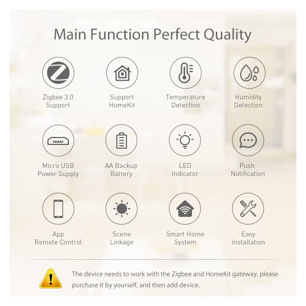 Tuya Zigbee Smart Termometer och Hygrometer Stödjer HomeKit