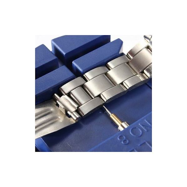 Verktygssats för reparation av klockarmband med stift och fjäderbelastad stålstång, blå