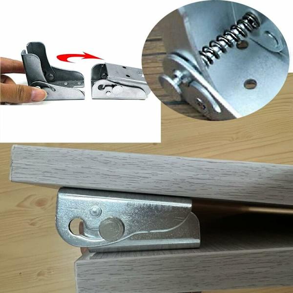 Selvlåsende Foldbare Benstøtter, Foldbart Arbejdsbord, Foldbart Køkkenbord (4 Sølv)