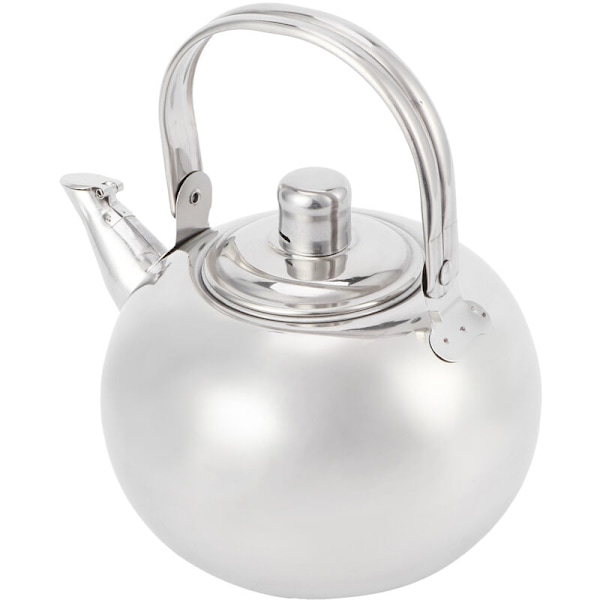 304 Rostfritt Stål Tekanna Platt Botten Induktionshäll Vattenkokare Tekanna med Silverfilter 14cm 1L