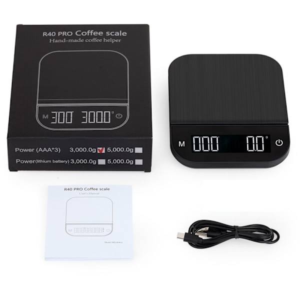 Smart Coffee Scale with Timer Kitchen Scales USB Charging Hand Coffee Electronic Scale Household Scales