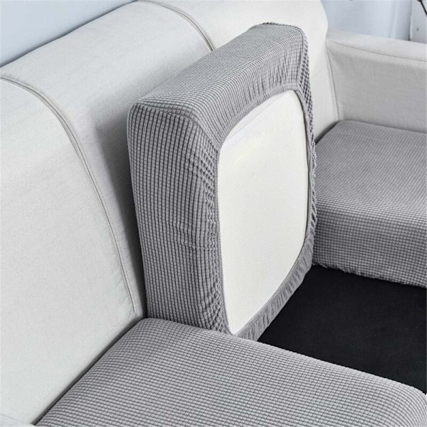 Soffa Kuddeöverdrag, Kuddeöverdrag, Halksäker Elastisk Sitsöverdrag, Möbelöverdrag (Mörkgrå, 1 Sits, 6590Cm) HIASDFLS