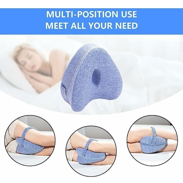 Pute, Side Sleeper Kneepute. Benløftputer. Komfortabel Benpute. Kneepute for Søvn. Ortopedisk MinneSkum Benpute (Blå)