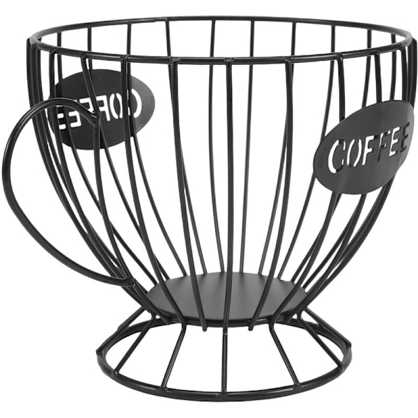 Kaffekapsel förvaringskorg Kaffeekopp korg Kaffeepad Organizer hållare Kaffeepad hållare Kaffeeaccessoarer (Svart)