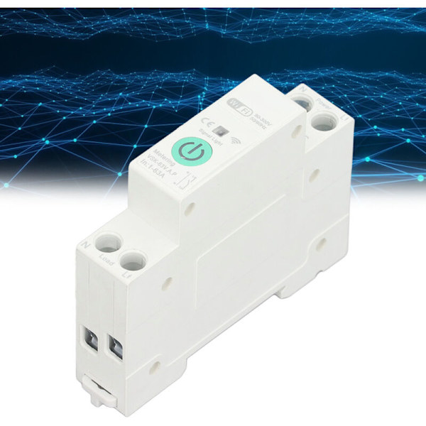 Smart WiFi-afbryder med over- og undervoltbeskyttelse, fjernbetjening, APP-switch, 63A 90-300V