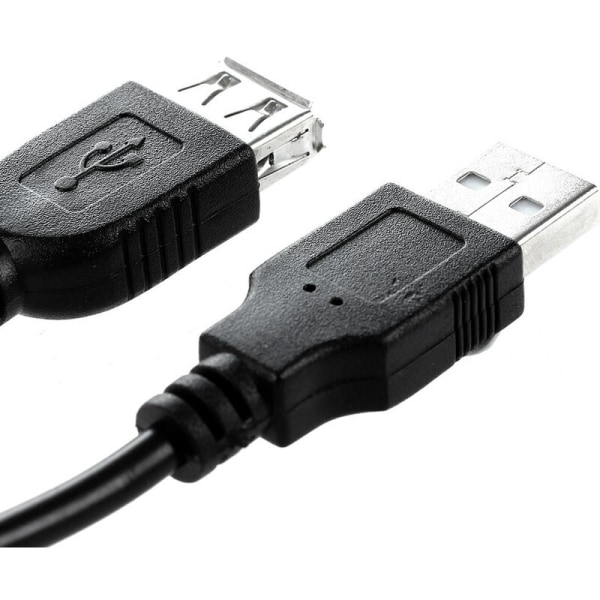 Svart USB-hane till 0,6M dataadapterkabel för förlängning