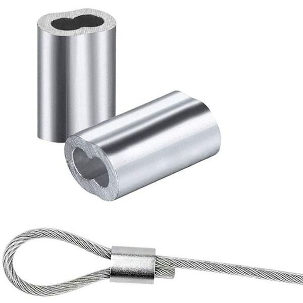 Kabelset i rostfritt stål, 2 mm mantelklädd stålkabel + skruvbar ögla + spännare i rostfritt stål + skruv, plastifierad PVC-stålkabel