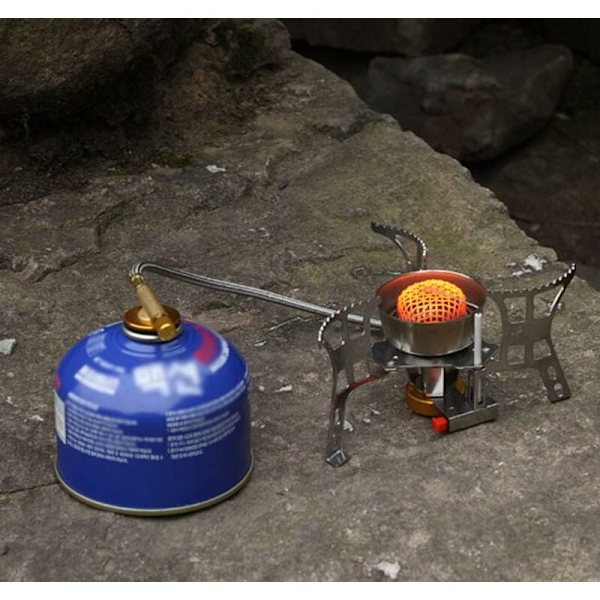 Camping och vandring bränsletankadapter - Butangas spis konverteringsadapter (platt gastankförlängningsrör)