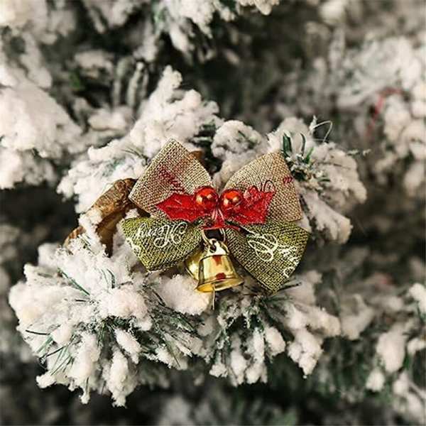 Mini julgransdekorationer, röda och säckvävsdekorationer, små julgransdekorationer för bröllopsfest