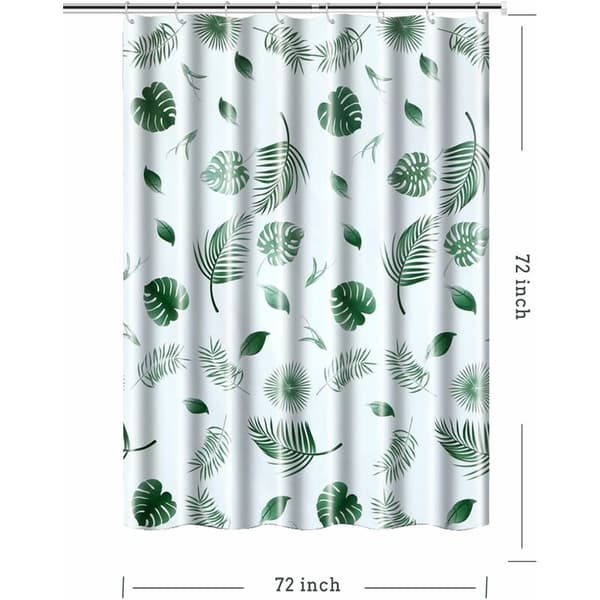 Duschdraperifoder, 4G PEVA grönt blad duschfoder, giftfri och luktfri plast vattentäta duschdraperier, 72x72 tum