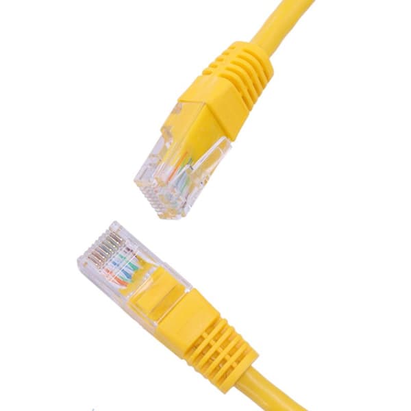 RJ45 Ethernet Cat5 LAN Patch-kabel, Netværkskabel, Gul, 1 stk 20M