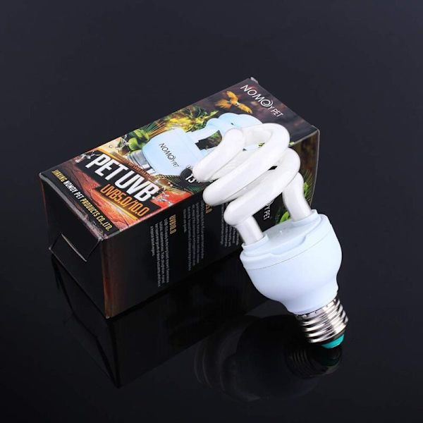 13W UVB 5.0 E27 Sockel Energibesparende Skildpadde Slange Reptil Pære UV Lampe HG