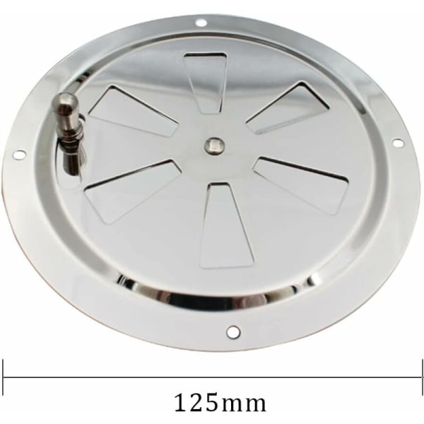 Rund ventilasjonsgitter, justerbar ventilasjonsåpning rustfritt stål luftventil innløp og utløp 125mm