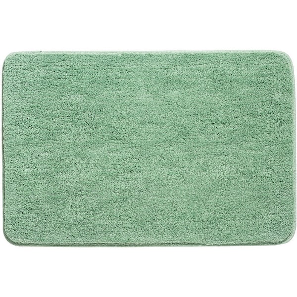 Bademåtte, Skridsikker Gulvmåtte Badeværelse Tykkelse Tæppe Brusebad Udgang Absorberende Ultra Blød Mikrofiber Gulvmåtte, Hurtig Tørring, Maskinvaskbar, Grøn, 50 x