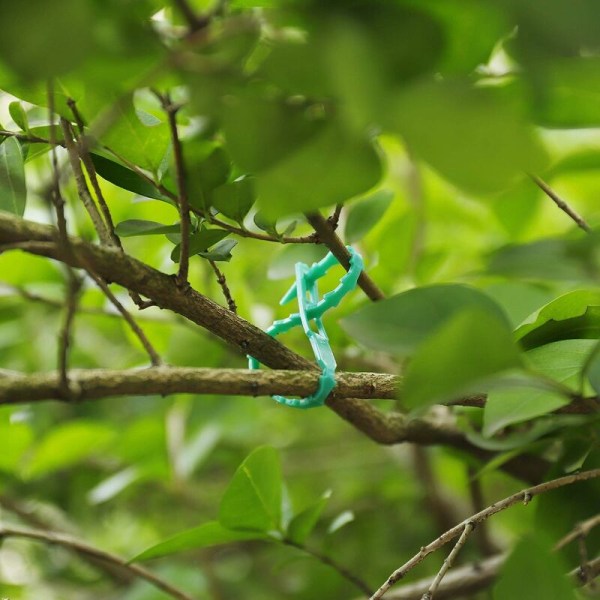 Justerbare plantebindere Pakke med 100 - Plast havebindere - Genanvendelige kabelbindere til grønne planter og buske, 13cm