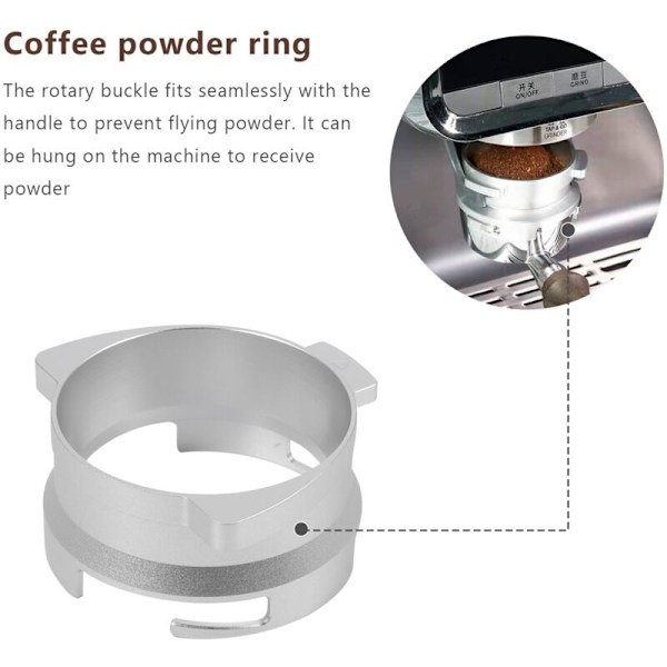 Aluminiumlegerings Drejelig Modtagelig Loop Kaffe Pulver Dosering Ring 54mm til 8 Serie Maskiner