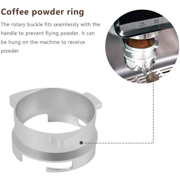 Roterende mottaksløkke i aluminiumlegering for kaffepulverdosering, 54 mm for 8-serie maskiner