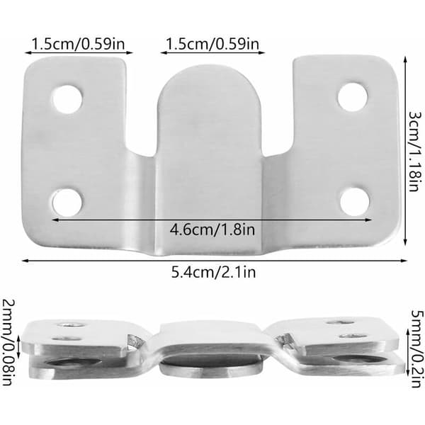 Par Bildramar Hängare Heavy Duty Interlocking Rostfritt Stål Möbler Anslutningskrokar Dold Flush Mount Bracket -
