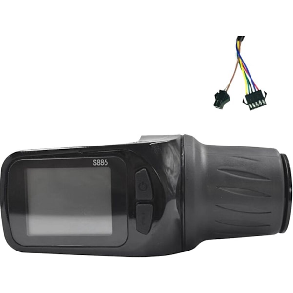 24V 36V 48V 60V S886 E-pyörän LCD-näyttöpaneeli säädettävissä kääntökaasulla sähköpotkulaudan polkupyörän mittariin (SM-liitin)