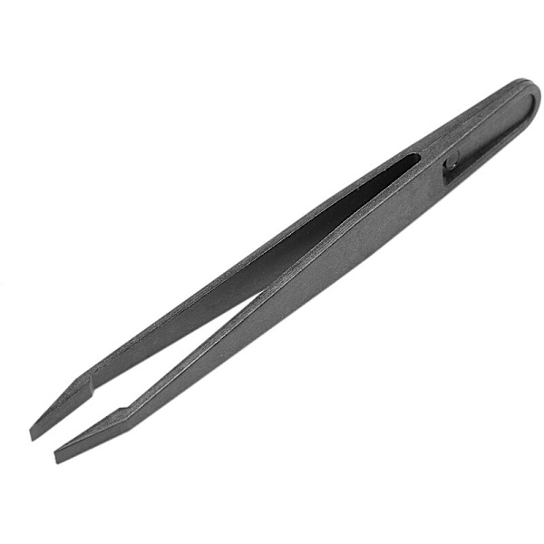 6 stk. Antistatisk pincet i plast, størrelse 1/2/3/5/6/8 (sort)