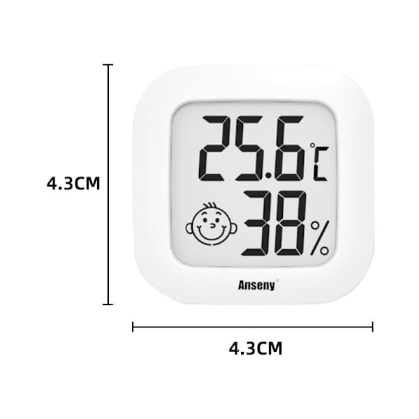 Innendørs Termometer Hygrometer Liten Innendørs og Utendørs Temperaturvisning Temperatursensor Mini LCD Termometer Hygrometer Innendørs Temperatur Hyg