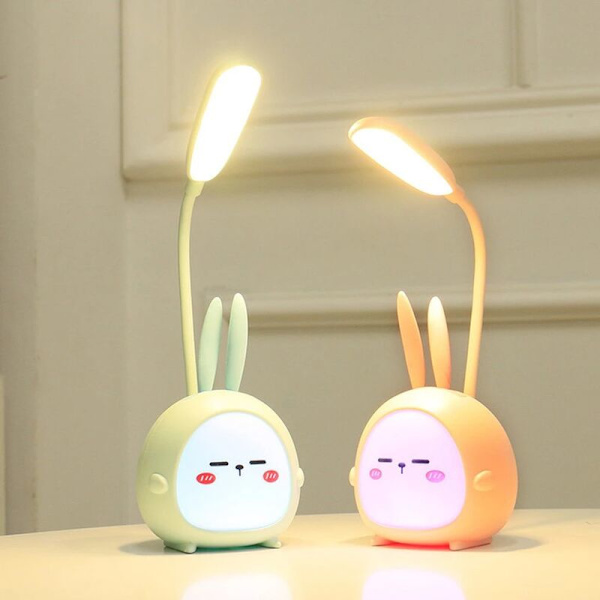 Bærbar LED-Skrivebordslampe Foldbar Lampe Sød Tegneserie Skrivebordslampe USB Genopladelig LED Læselampe Øjenbeskyttelse Farve Natlys 1 stk (Tilfældig Farve)