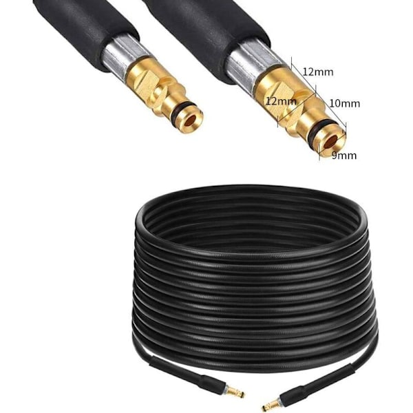 10m högtrycksslang förlängningsslang för Karcher K-serie högtryckstvätt K2 K3 K4 K5 K6 K7 Click Plug snabbkoppling (10m)