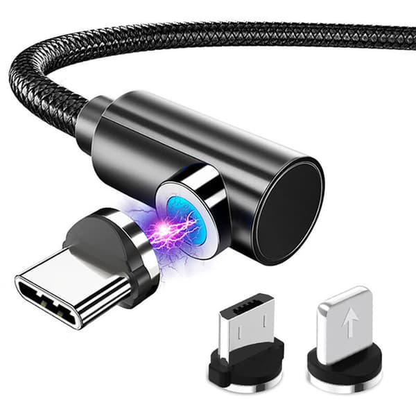 Magnetisk hoved magnetisk datakabel til / Android / TypeC 3 i 1 magnetisk rund mobiltelefon opladningskabel