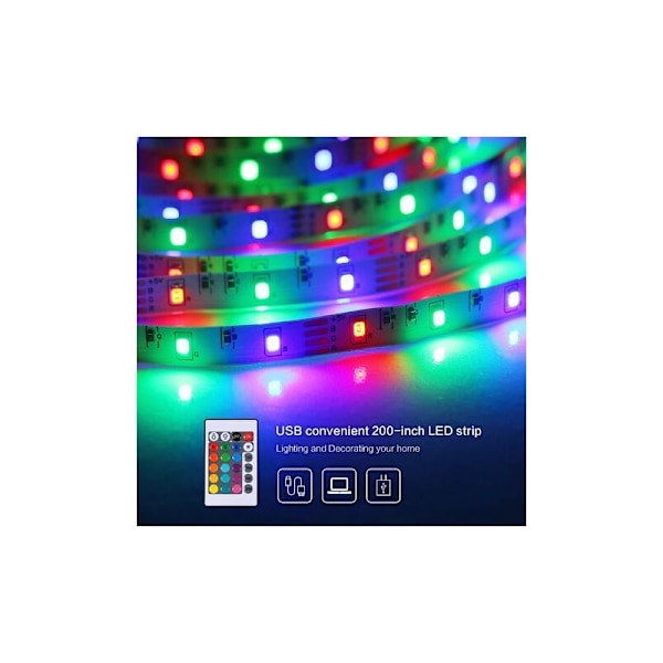 LED-remsor, 5m Vattentät, 300 RGB LED, Flexibel Färgväxlande Ljusremsa (RGBW)