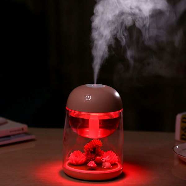 Mini Transparent Mikro-Landskab Luftfugter Luft Sprayer Luftrenser Aroma Diffuser Farverig Natlampe til Hjem Kontor