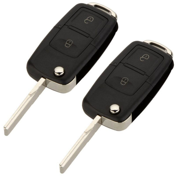 2X ersättning 2 knappar nyckellös fjärrkontroll fällbar kompatibel med Golf MK4