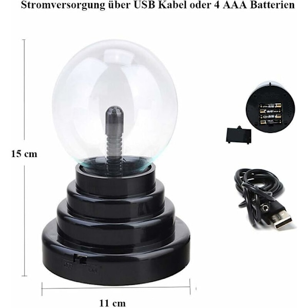 Magisk Plasma Ball Plasma Ball Lysende Bærbar Bold Elektrostatisk Bold Berøringsfølsom Lynbold
