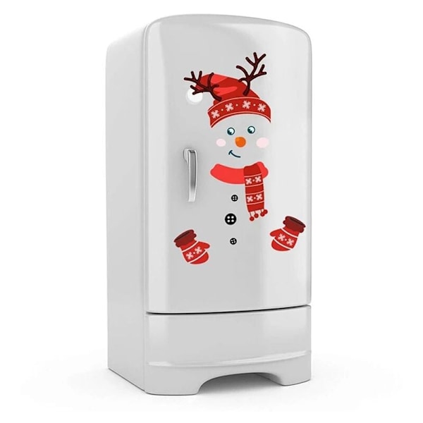 Cartoon Snowman Jul Kylskåpsmagneter Skåp Roliga Dekaler Söta Kök Garage Semester Dörr Dekor
