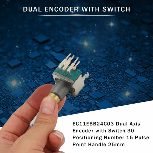 EC11EBB24C03 Kaksoiskooderi kytkimellä 30 Asentoa Numero 15 Pulssipiste Kahva 25Mm