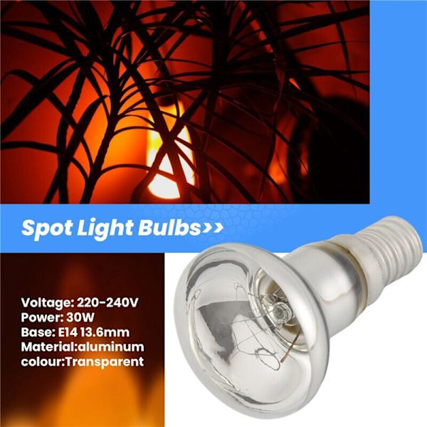 Udskiftnings Lava Lampe E14 R39 30W Skrue-i Floodlight Reflektor Pære Klar Spot Glødepære Lava Pærer 5 Stk..