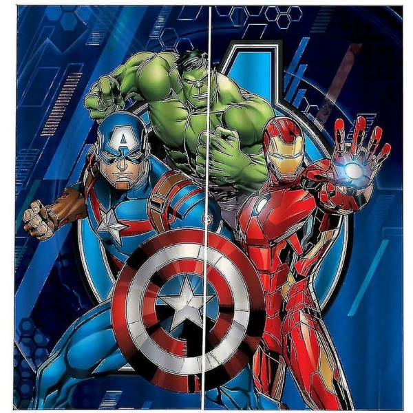 Avengers Eyelet Mörkläggningsgardiner för sovrum 3D Print Captain America Iron Man Set för barnrum (150 170 cm)
