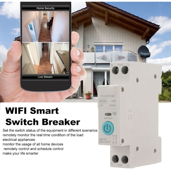 WiFi Smart Bryter Kretsbryter Telefon Fjernkontroll Smart Hjem Kretsbrytere Støtter Tidstyring Nedtelling Tidssløyfe (16A)