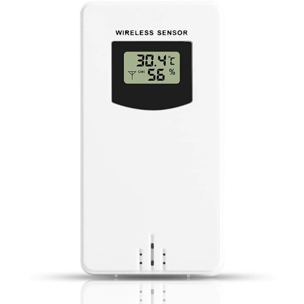 Vejrstation tilbehør trådløs sensor sonde temperaturmåler udendørs udskiftningssensor neutral hvid 53.49.6cm 1 stk