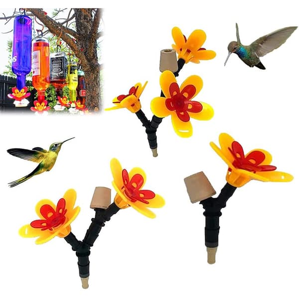 Hængende fuglefodere DIY fuglefoder kits forvandle rene genbrugsflasker til den bedste fuglefoder, 3 blomster