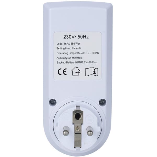 Digital programmerbar stikkontakt, daglig/ukentlig digital timer, elektrisk stikkontaktprogrammerer med LCD-skjerm og anti-tyveri tilfeldig modus, energisparing, 16