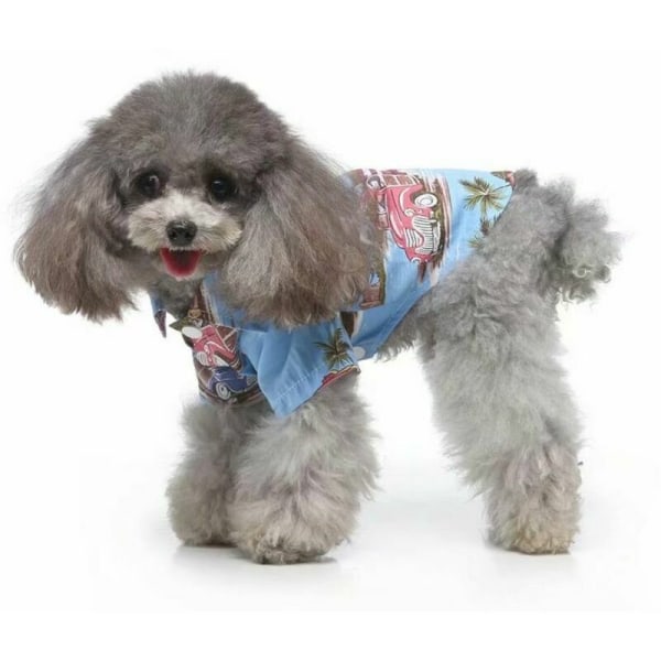 Husdjurskläder Husdjurskläder Hawaiiskjorta Husdjurskläder Hundkläder Daisy Print Skjorta Rutig Hundskjorta