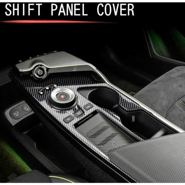 Bilfiber Center Konsol Gear Shift Kopholder Trim Stickers Dekoration Cover til EV6 2021 2022 LHD